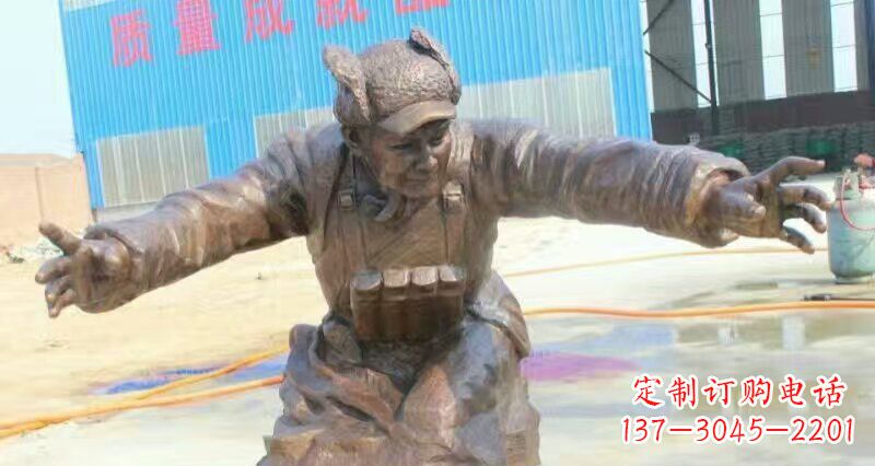 常州荣耀时刻,纪念经典——黄继光校园英雄人物铜雕
