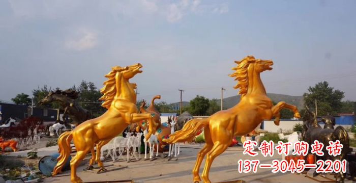 常州高品质黄铜色奔马铜雕