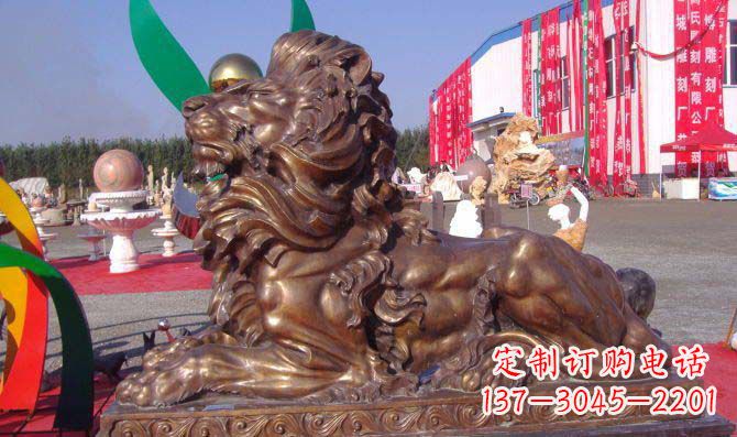 常州汇丰西洋狮子铜雕,精美华贵