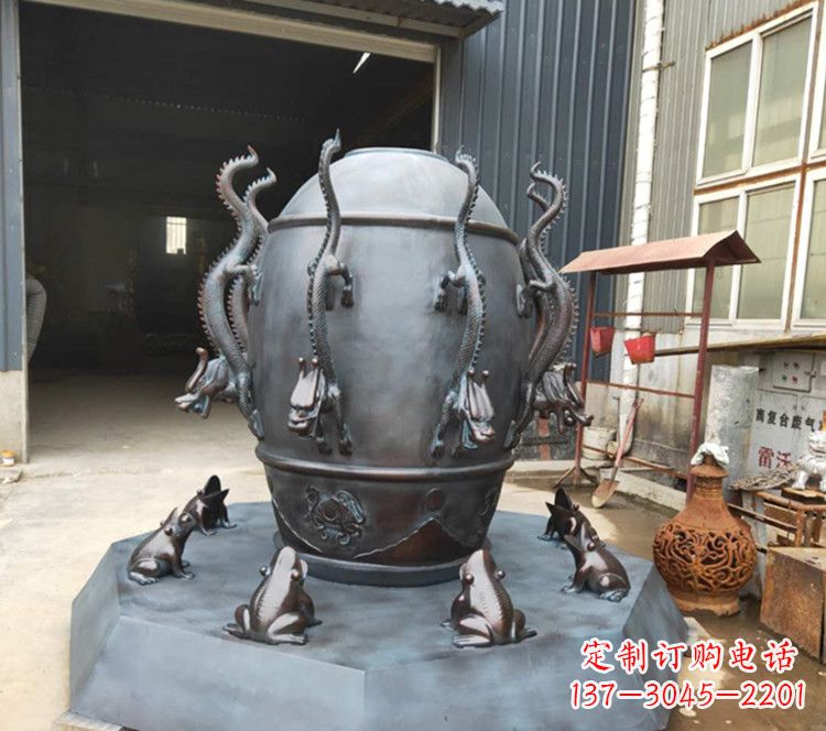常州浑天仪玻璃钢仿铜校园景观雕塑摆件