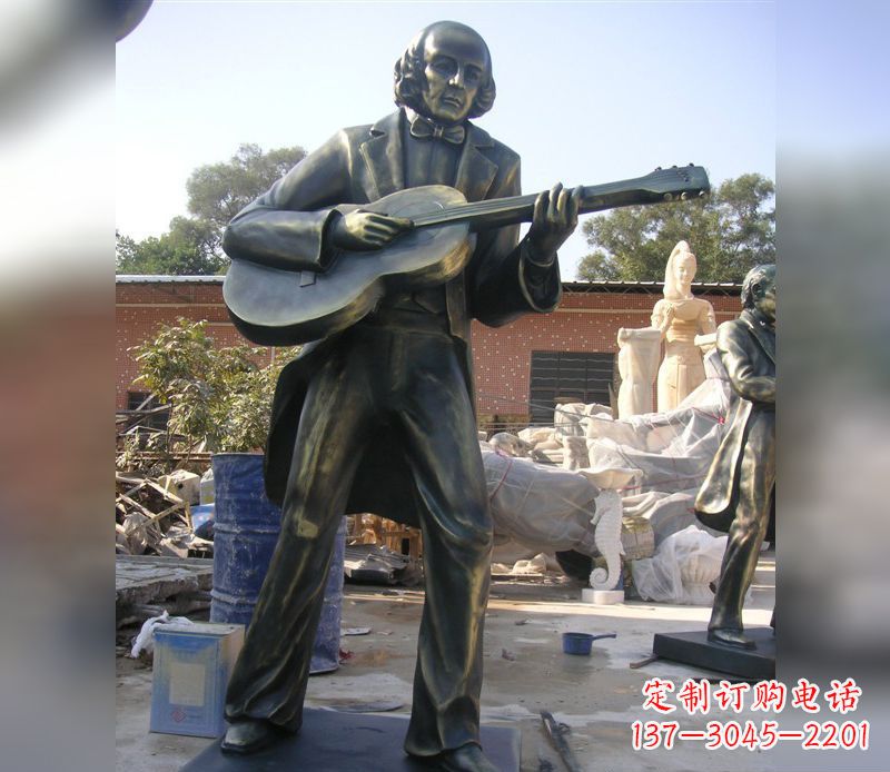 常州吉他演奏人物景观铜雕