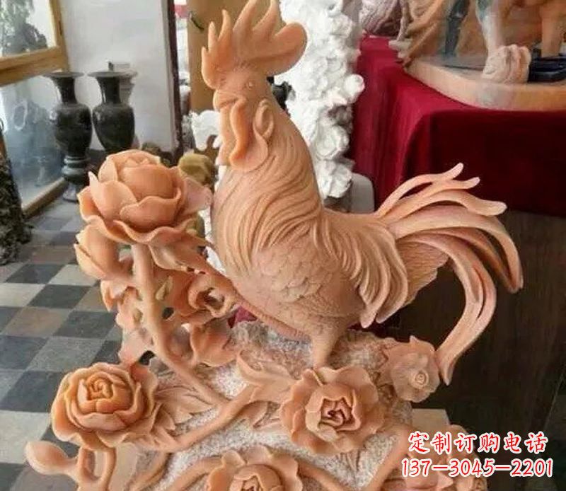 常州国家元素:吉祥如意公鸡石雕