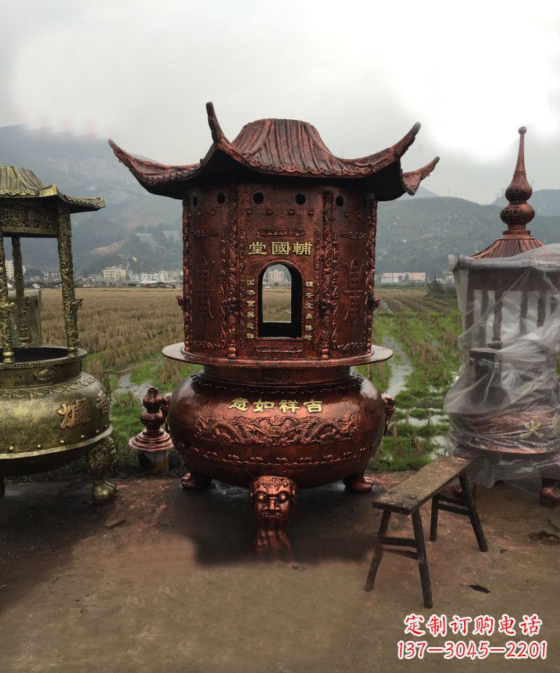 常州锻铜吉祥如意香炉雕塑
