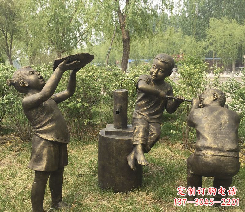 常州艺术熊孩子,活泼可爱的儿童雕塑