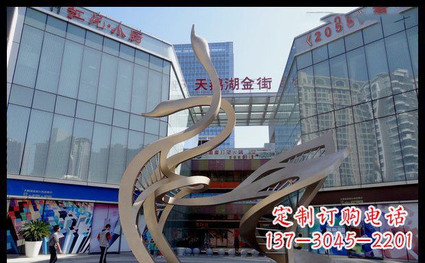常州高雅大气的不锈钢抽象天鹅雕塑