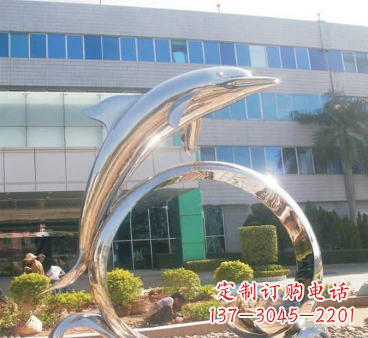 常州精致的不锈钢海豚雕塑