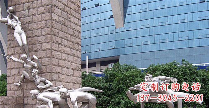 常州街边不锈钢运动员人物雕塑