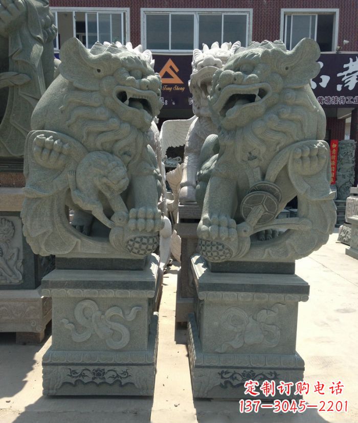 常州街边景观南方狮子石雕 (2)