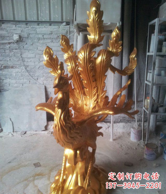 常州金凤凰玻璃钢仿铜动物雕塑─让美丽无限盛开