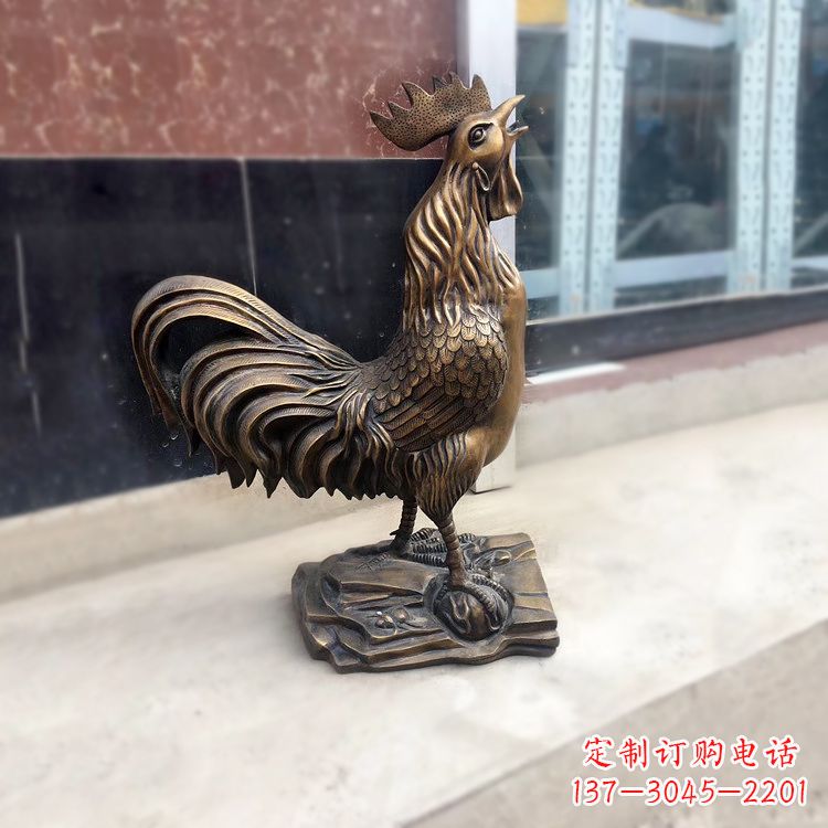 常州金鸡报晓生肖动物纯铸铜雕塑