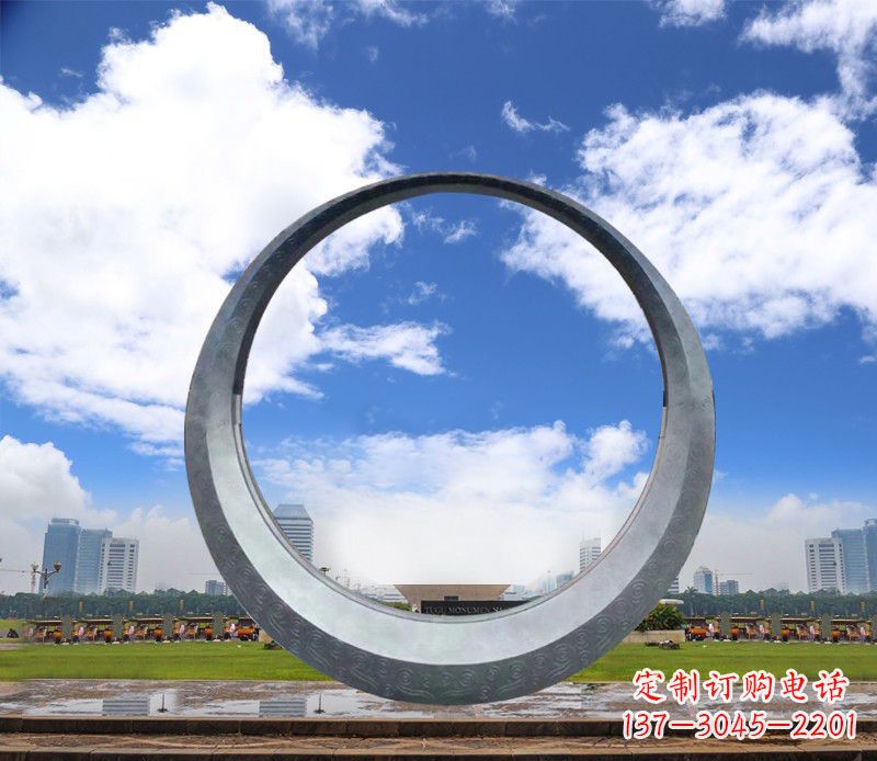 常州景观美化,中领雕塑不锈钢圆环雕塑