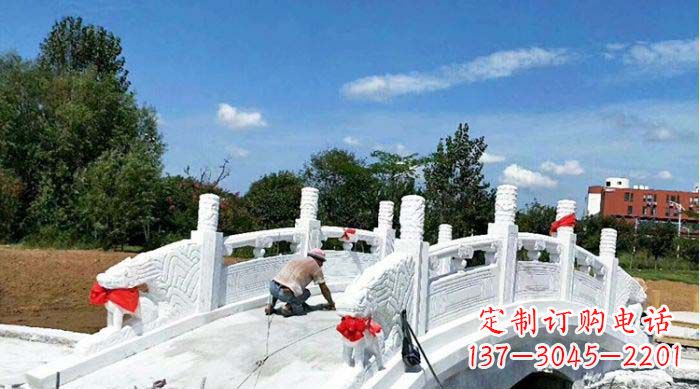 常州景区汉白玉石雕拱桥