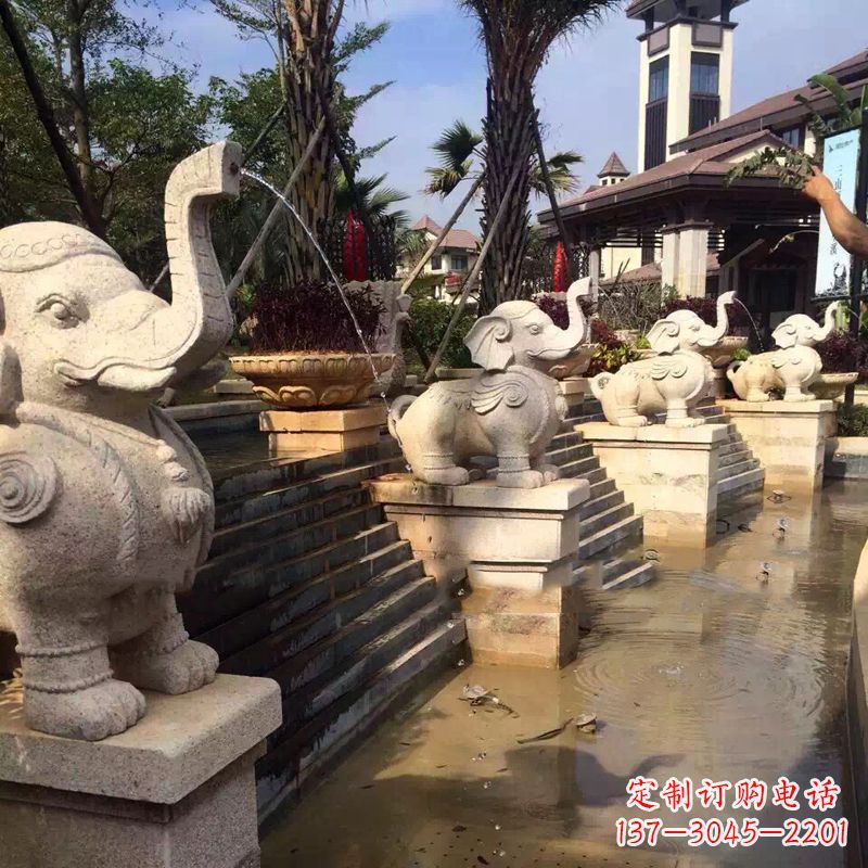 常州雕刻精美的大象雕塑