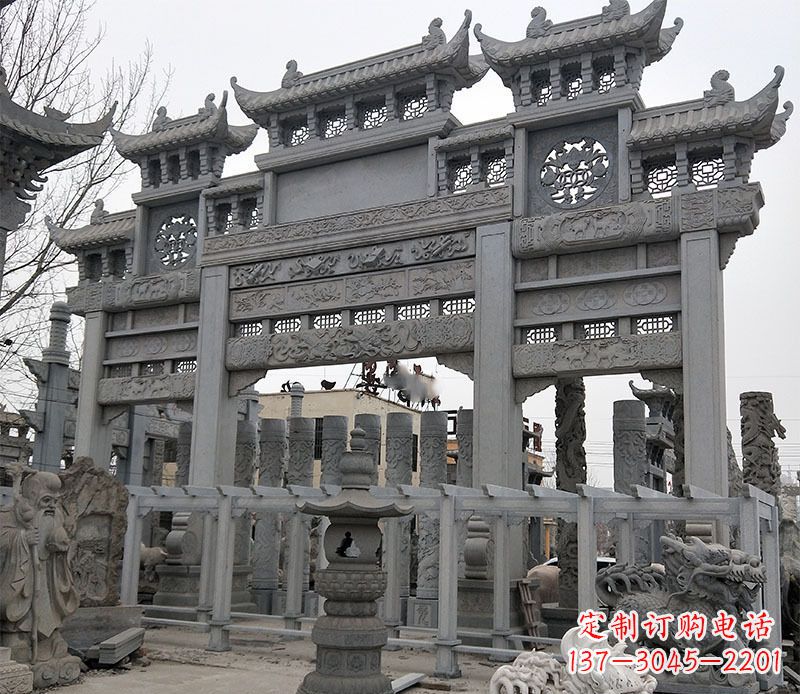 常州京中领雕塑:牌坊石雕定制