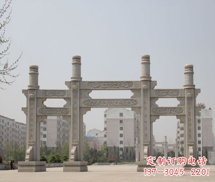 常州上中领雕塑:牌坊石雕定制