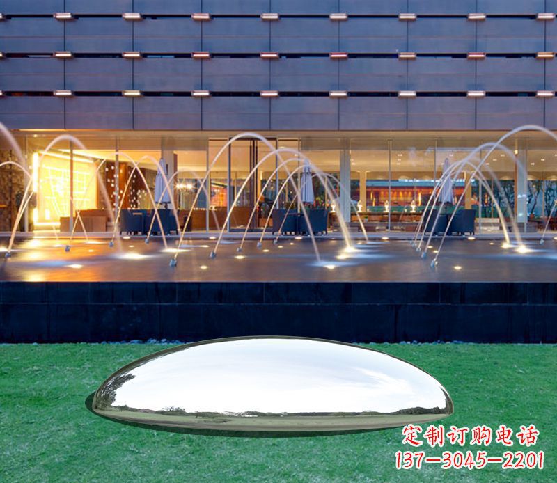 常州镜面不锈钢鹅卵石雕塑