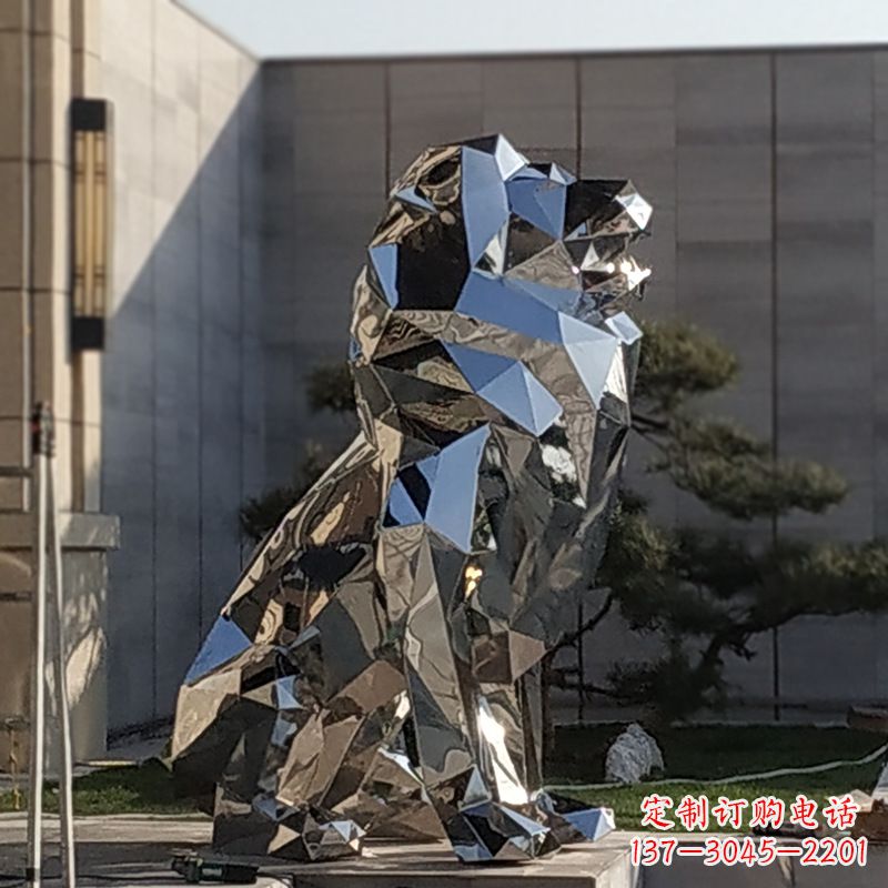 常州现代狮子雕塑,金属时尚与艺术完美结合
