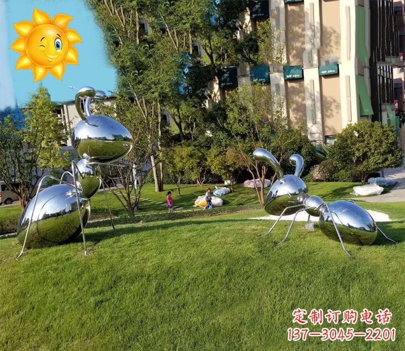 常州优质镜面不锈钢蚂蚁雕塑