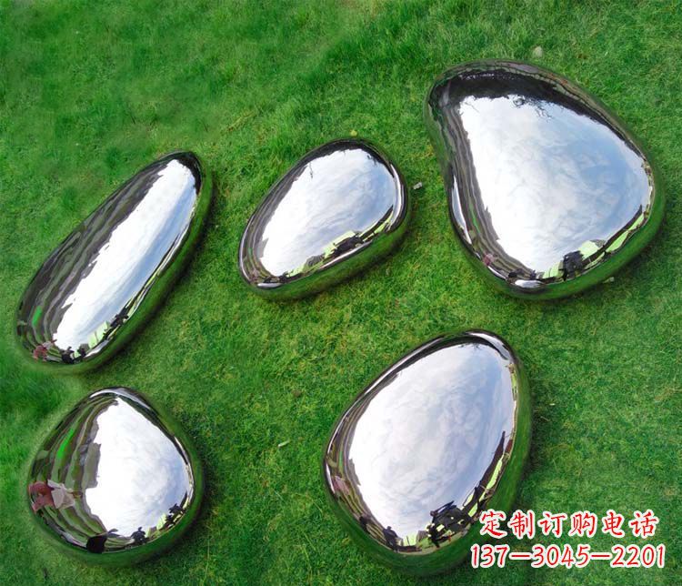 常州简约而优雅的镜面不锈钢水滴雕塑