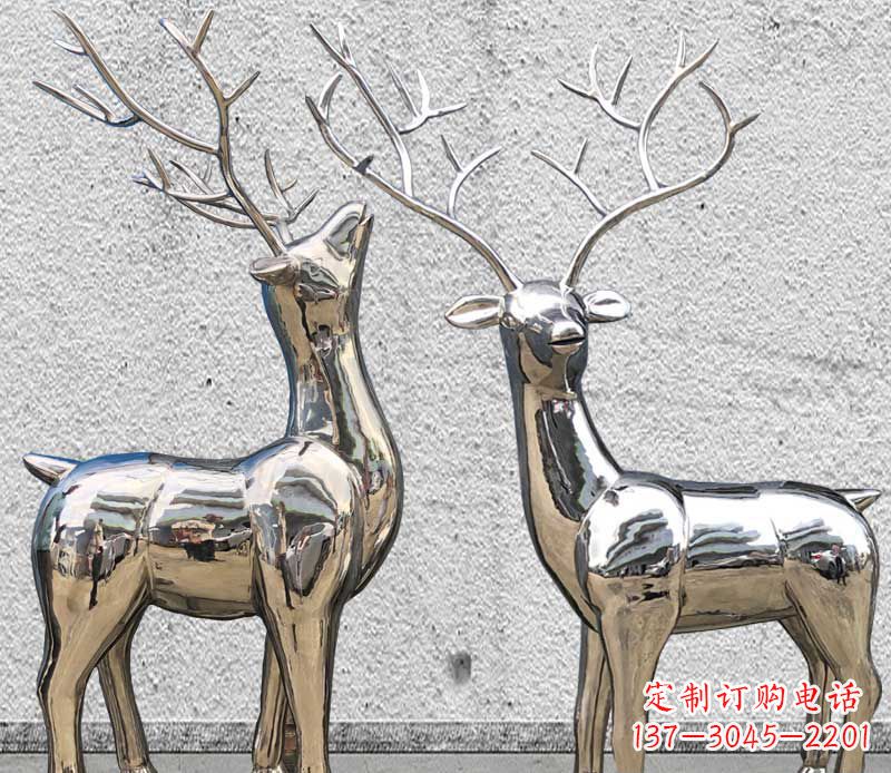 常州镜面不锈钢小鹿雕塑