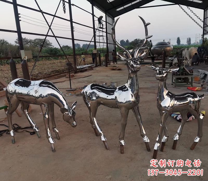常州赏心悦目的不锈钢小鹿雕塑
