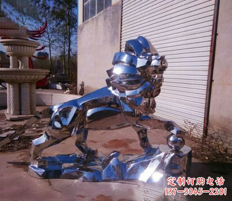 常州中领雕塑推出的不锈钢狮子雕塑,极具艺术价…