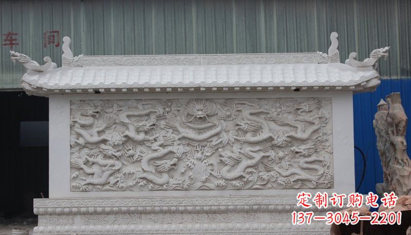 常州九龙壁石雕塑——让礼堂充满豪华气息