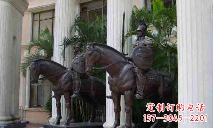 常州骑马铜雕士兵:增添宏伟气派