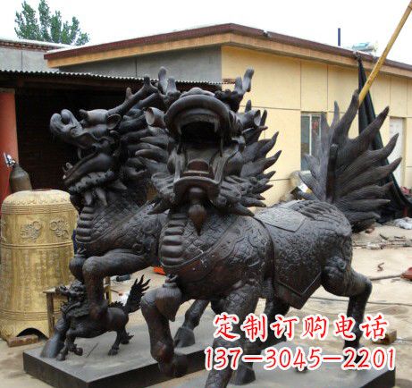 常州精致、象征意义高的聚财铜麒麟雕塑