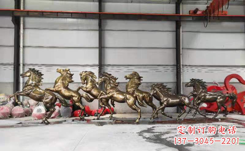 常州高贵雕塑,骏马奔腾玻璃钢动物雕塑户外摆件