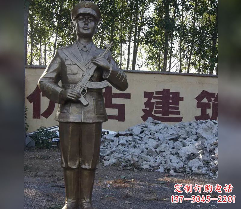 常州精美纪念,战士铜雕——中领雕塑