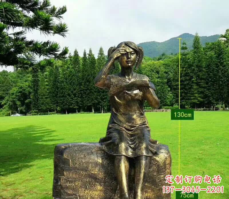 常州精美的女孩铜雕塑,展现活力与青春