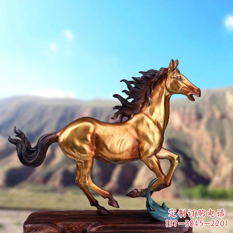 常州烤漆铜动物雕塑,精美马雕
