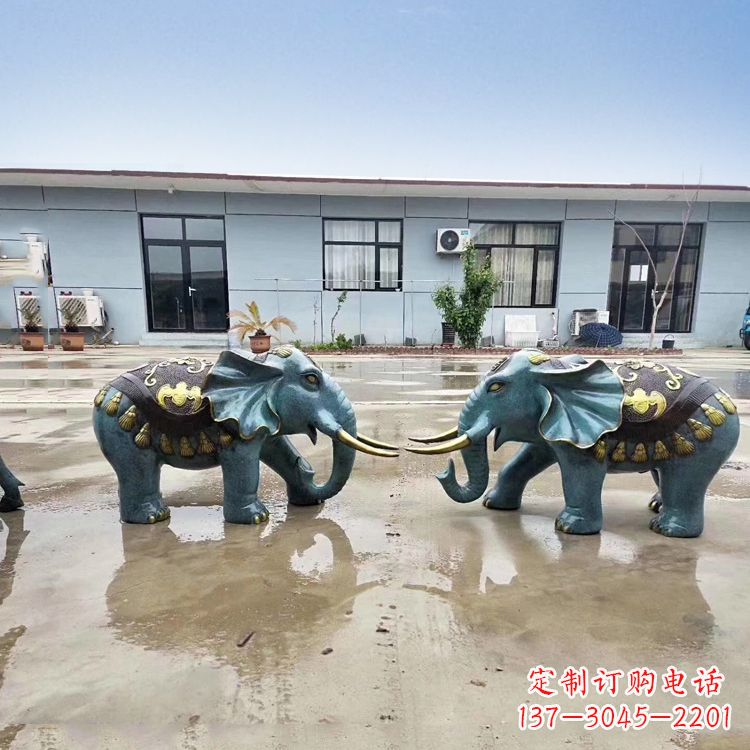 常州优雅可爱的烤漆铜雕小象