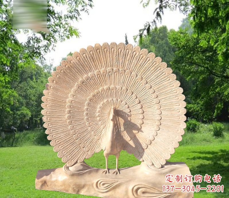 常州欣赏孔雀美感的石雕公园雕塑