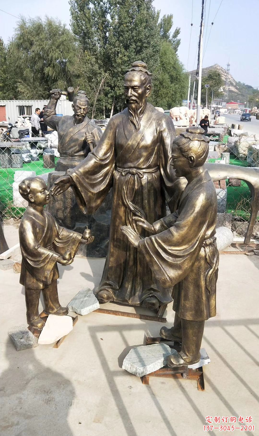常州孔融让梨人物雕塑，传承名家之美