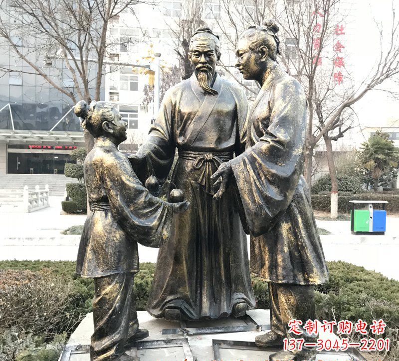 常州高端孔融让梨人物铜雕