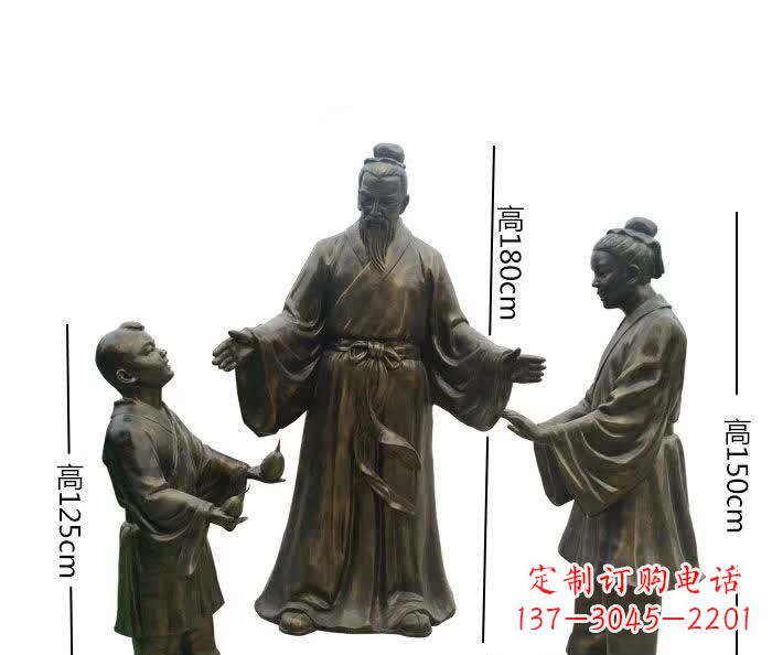 常州经典传承,孔融让梨人物铜雕