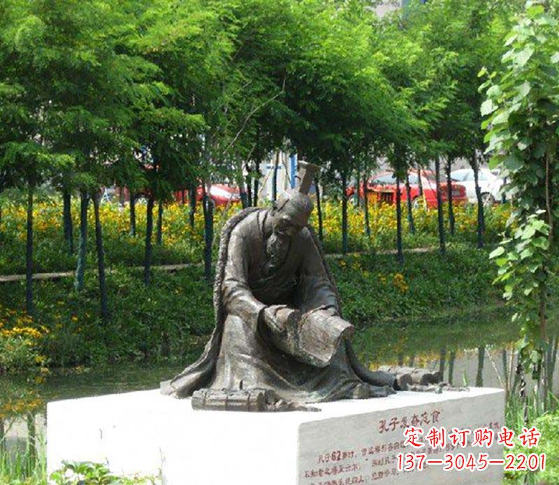 常州孔子发奋忘食古代名人铜雕