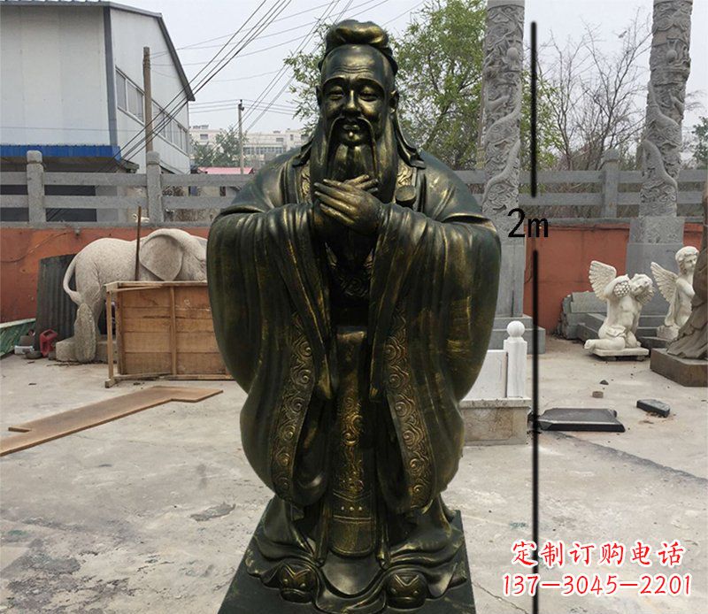 常州荣誉传承,孔子铜雕精美艺术品