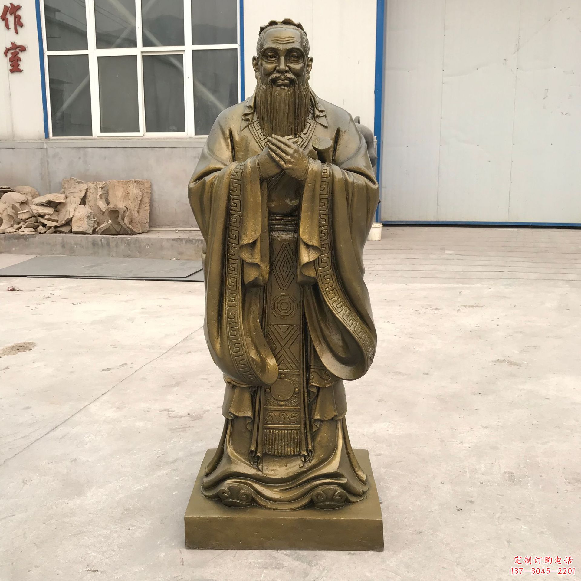 常州传承传统,领略中国古典文化——孔子青铜雕塑