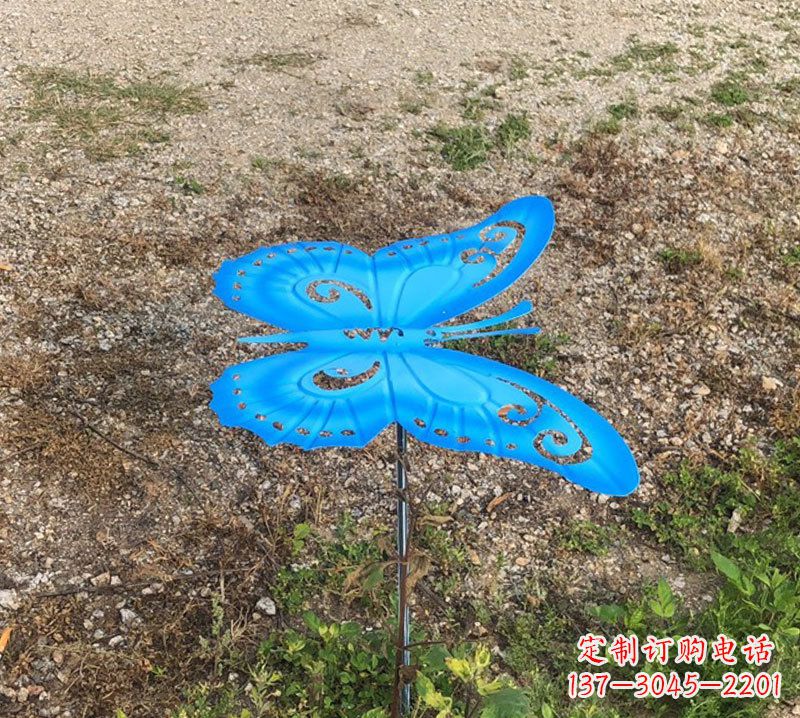 常州蓝色不锈钢铁艺蝴蝶雕塑