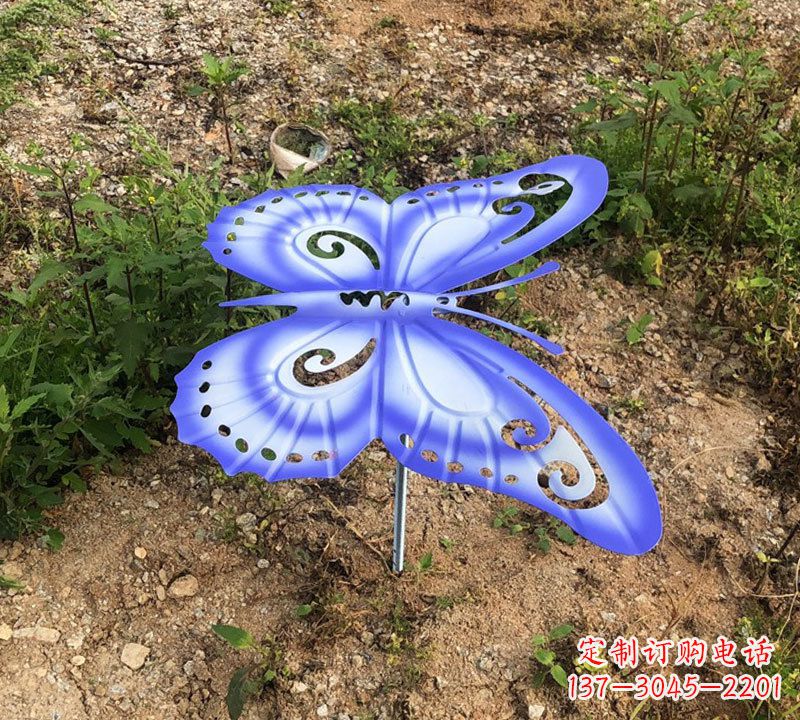 常州蓝紫色不锈钢蝴蝶雕塑