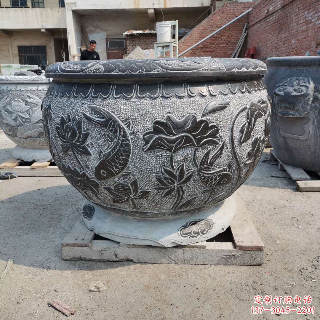 常州老青石园林石雕水缸,享受自然之美