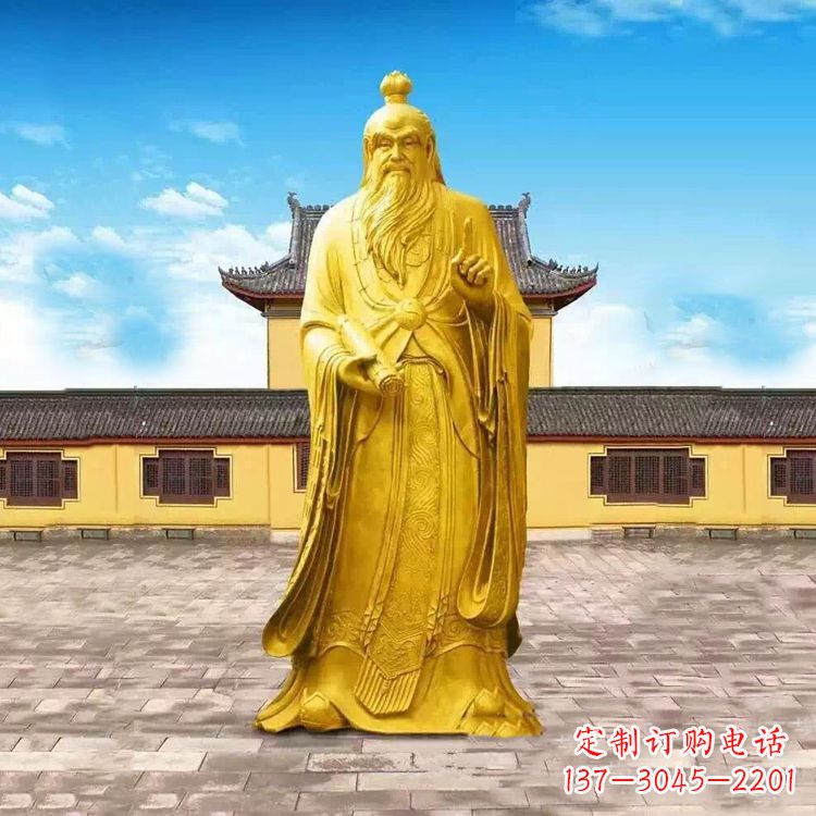 常州中领雕塑老子骑牛石雕