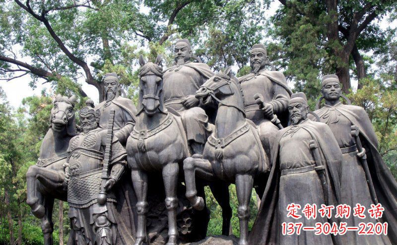 常州李世民领兵名人铜雕,永久流传霸业辉煌