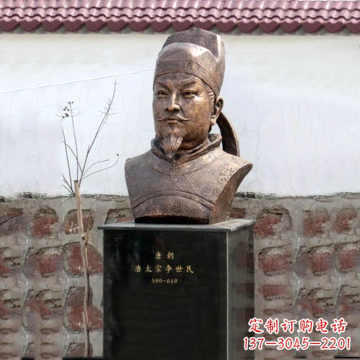 常州精美铸铜李世民头像雕塑