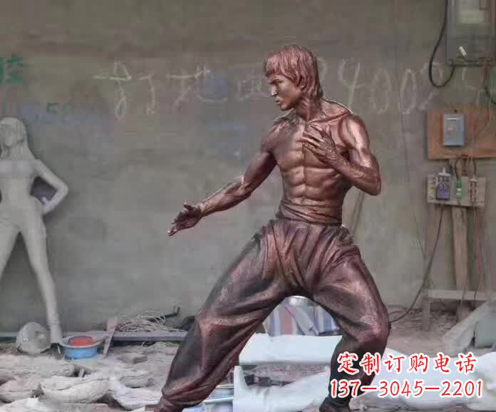常州李小龙铜雕,精美尽显传奇风采
