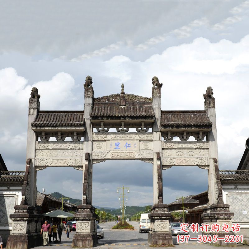 常州精致古典风格的牌楼雕塑
