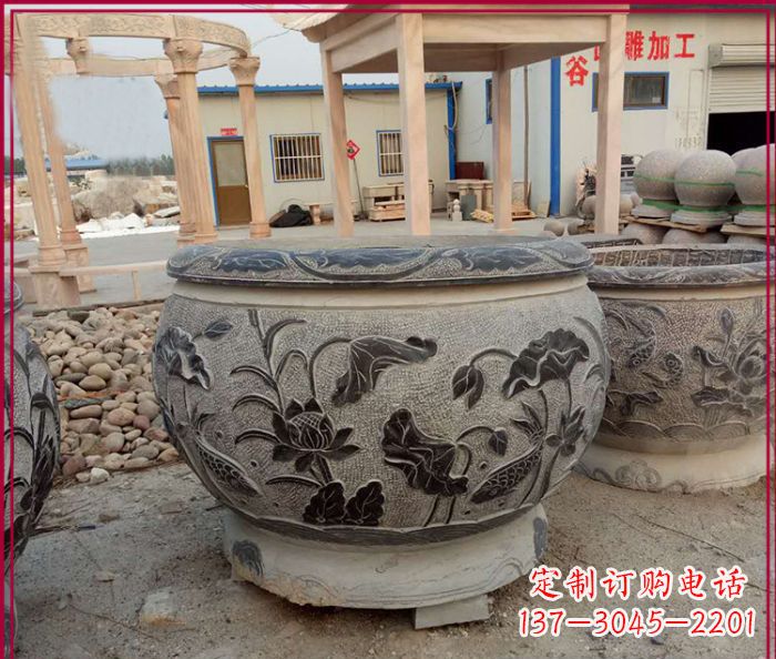 常州中领雕塑:传承经典,水缸雕塑仿古圆水缸